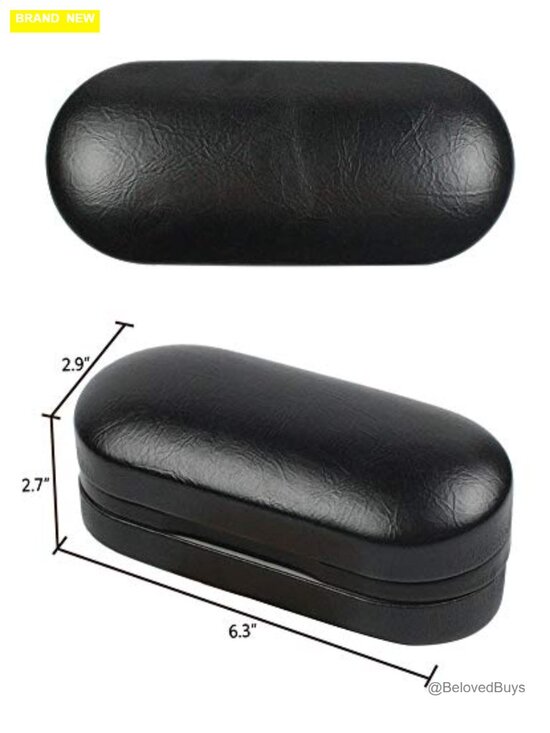 2-in-1 Dual Hard Medium Eyeglass Travel Case for Two Frames, Microfiber Cloth main image 5